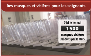 À Toulouse masques et visières produits par le CNRS